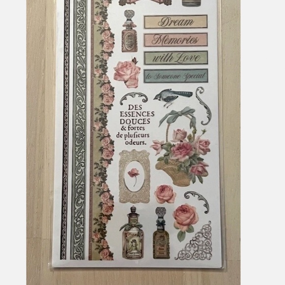Stamperia Rose Parfum Rub-On Transfers – Borders & Perfume Theme (4" x 8.5") - Picture 3 of 5